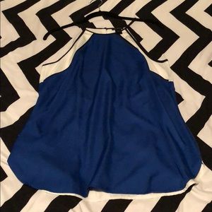 Ann Taylor Blue Black White Tank